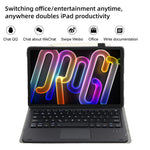 AM32-A For Lenovo Xiaoxin Pad Pro GT Leather TPU Tablet Cover with Touchpad Bluetooth-Compatible Keyboard