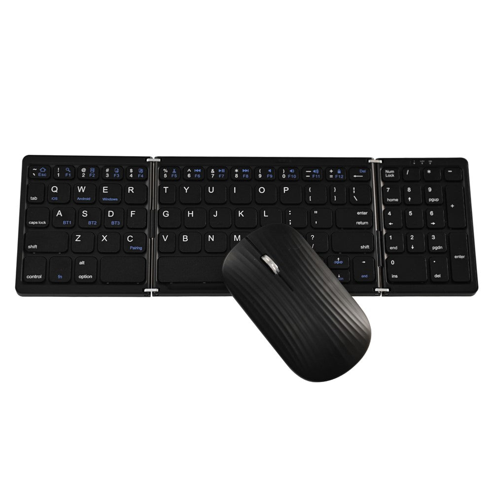 B089 Wireless Keyboard Mouse Set Foldable Mini Bluetooth-Compatible Keyboard for Tablet Laptop