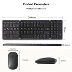 B089 Wireless Keyboard Mouse Set Foldable Mini Bluetooth-Compatible Keyboard for Tablet Laptop