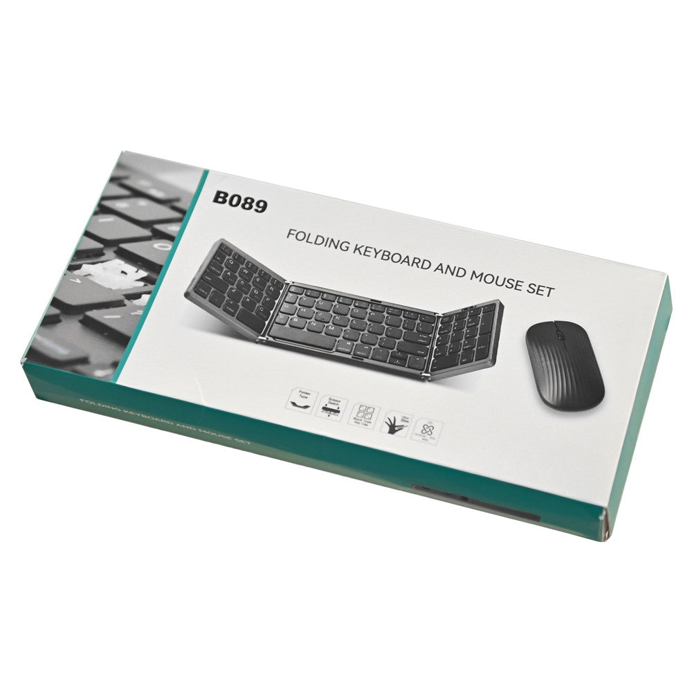 B089 Wireless Keyboard Mouse Set Foldable Mini Bluetooth-Compatible Keyboard for Tablet Laptop