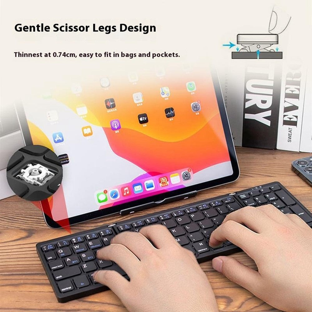 B089 Wireless Keyboard Mouse Set Foldable Mini Bluetooth-Compatible Keyboard for Tablet Laptop