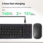B089 Wireless Keyboard Mouse Set Foldable Mini Bluetooth-Compatible Keyboard for Tablet Laptop