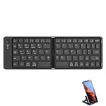 F88 66 Keys Folding Keyboard Dual Fold Bluetooth-compatible Keyboard with Phone Bracket for PC Tablet Phone