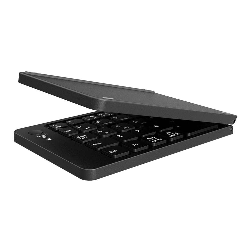 F88 66 Keys Folding Keyboard Dual Fold Bluetooth-compatible Keyboard with Phone Bracket for PC Tablet Phone