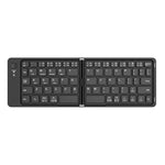 F88 66 Keys Folding Keyboard Dual Fold Bluetooth-compatible Keyboard with Phone Bracket for PC Tablet Phone