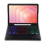 A730B-AS til Samsung Galaxy Tab S11 Aftageligt læderetui Bluetooth-kompatibelt touchpad-tastatur med baggrundslys og penneholder