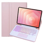 A730B-AS til Samsung Galaxy Tab S11 Aftageligt læderetui Bluetooth-kompatibelt touchpad-tastatur med baggrundslys og penneholder