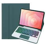 A730B-AS til Samsung Galaxy Tab S11 Aftageligt læderetui Bluetooth-kompatibelt touchpad-tastatur med baggrundslys og penneholder