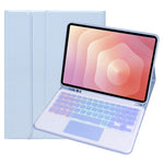 A730B-AS til Samsung Galaxy Tab S11 Aftageligt læderetui Bluetooth-kompatibelt touchpad-tastatur med baggrundslys og penneholder
