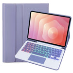 A730B-AS til Samsung Galaxy Tab S11 Aftageligt læderetui Bluetooth-kompatibelt touchpad-tastatur med baggrundslys og penneholder