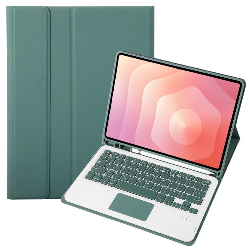 A730B-A For Samsung Galaxy Tab S11 Detachable Leather Case Bluetooth-Compatible Touchpad Keyboard with Pen Slot