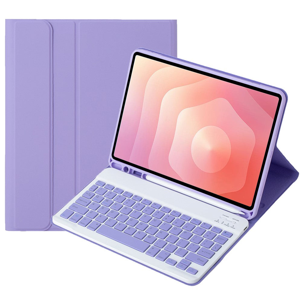 A730B til Samsung Galaxy Tab S11 aftageligt læderetui Bluetooth-kompatibelt tastatur med penneåbning