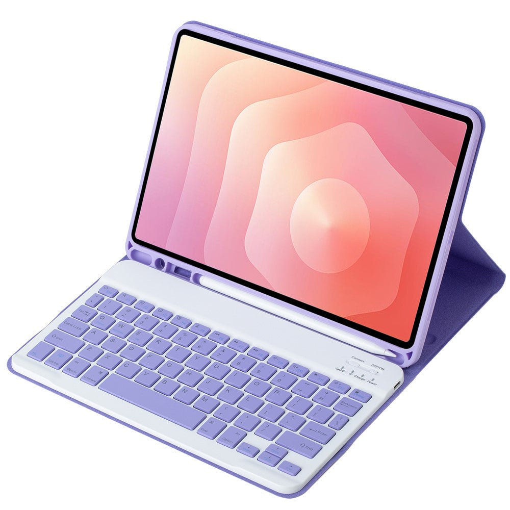 A730B til Samsung Galaxy Tab S11 aftageligt læderetui Bluetooth-kompatibelt tastatur med penneåbning