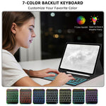 SK-S11D Protective Case with Keyboard / Mouse for Samsung Galaxy Tab S11 SM-X730 / SM-X736 / SM-X736B Detachable Backlit Wireless Keyboard Cover