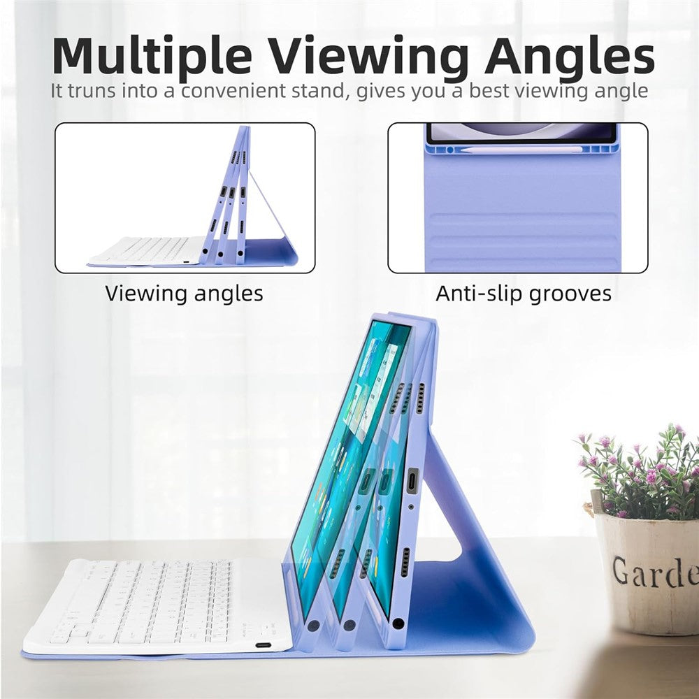 RGB-S11 For Samsung Galaxy Tab S11 Bluetooth-compatible Keyboard PU Leather Stand Case with RGB Backlit