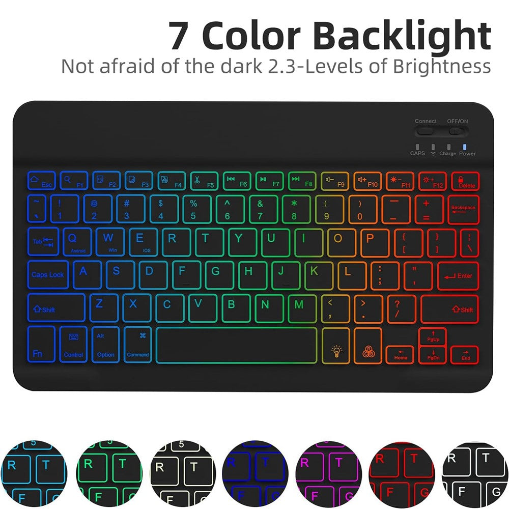 RGB-S11 For Samsung Galaxy Tab S11 Bluetooth-compatible Keyboard PU Leather Stand Case with RGB Backlit