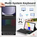 RGB-S11 For Samsung Galaxy Tab S11 Bluetooth-compatible Keyboard PU Leather Stand Case with RGB Backlit
