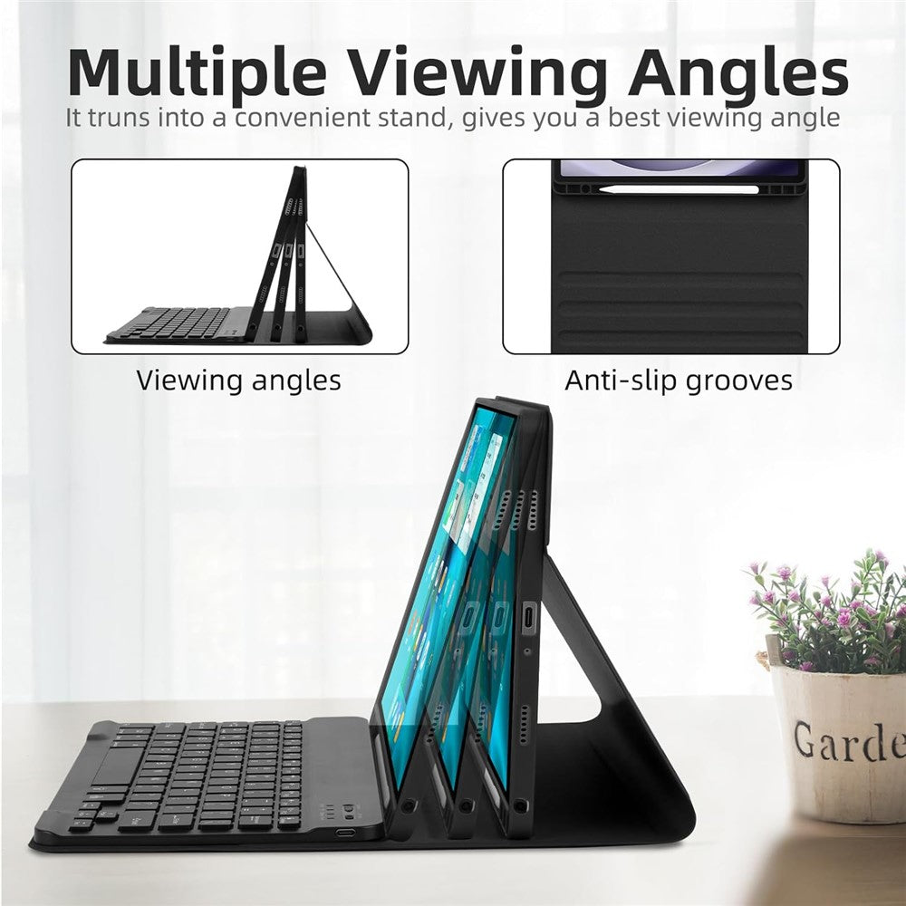 RGB-S11 For Samsung Galaxy Tab S11 Bluetooth-compatible Keyboard PU Leather Stand Case with RGB Backlit
