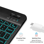 RGB-S11 For Samsung Galaxy Tab S11 Bluetooth-compatible Keyboard PU Leather Stand Case with RGB Backlit