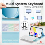RGB-S11 For Samsung Galaxy Tab S11 Bluetooth-compatible Keyboard PU Leather Stand Case with RGB Backlit