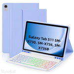 RGB-S11 For Samsung Galaxy Tab S11 Bluetooth-compatible Keyboard PU Leather Stand Case with RGB Backlit