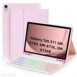 RGB-S11 For Samsung Galaxy Tab S11 Bluetooth-compatible Keyboard PU Leather Stand Case with RGB Backlit