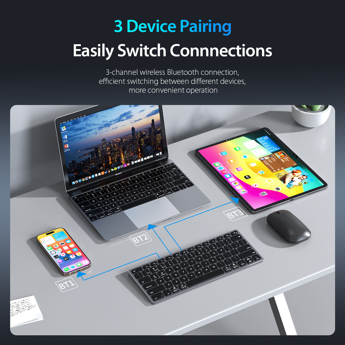 DUX DUCIS Aluminum Alloy Keyboard Wireless Keyboard LK mini Series Aluminum Alloy Keyboard for Laptops/Tablets/Phones
