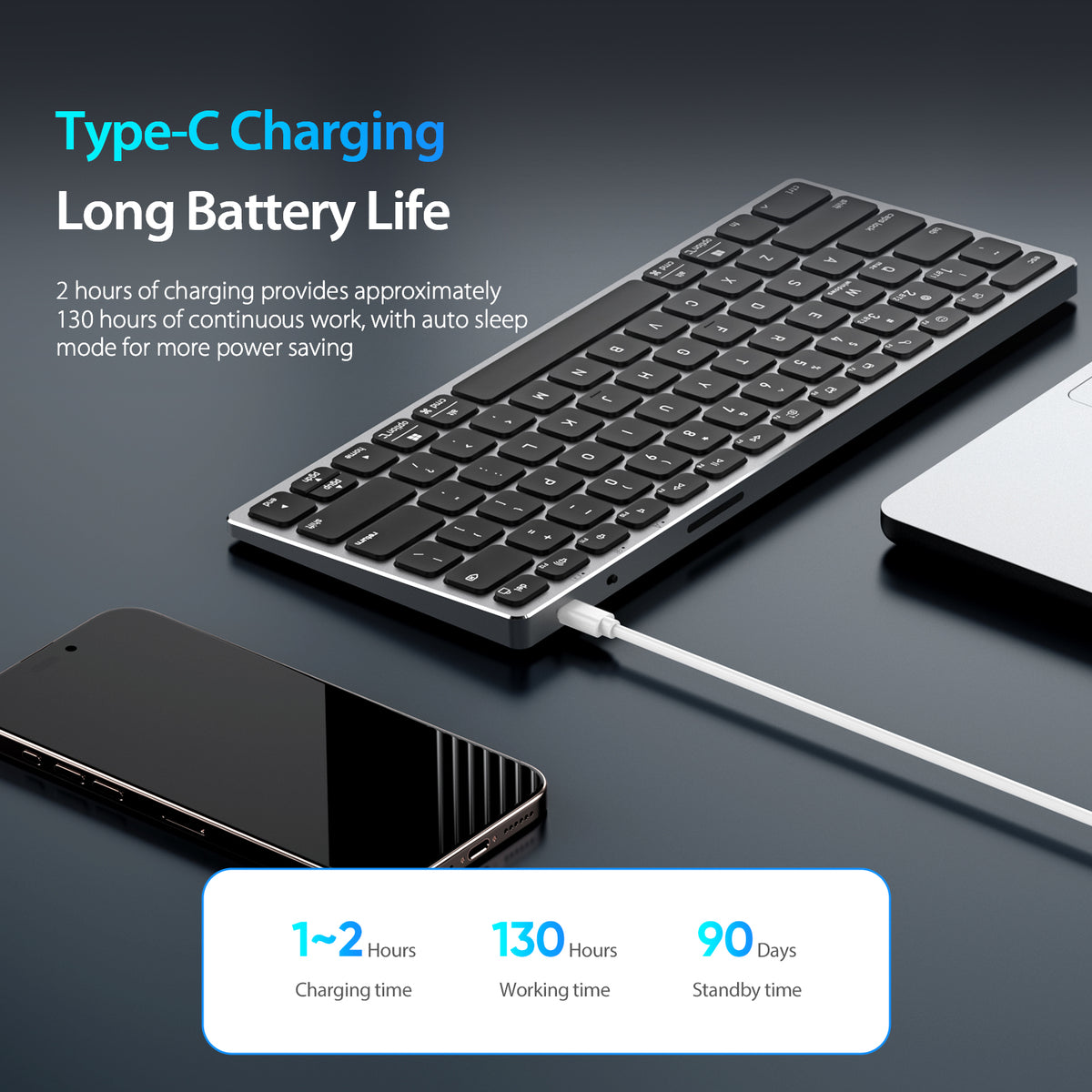 DUX DUCIS Aluminum Alloy Keyboard Wireless Keyboard LK mini Series Aluminum Alloy Keyboard for Laptops/Tablets/Phones