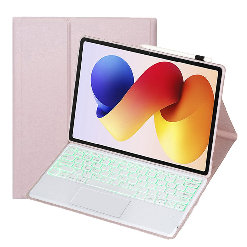 A0N19-AS For Xiaomi Redmi Pad 2 Pro / Poco Pad M1 Detachable Bluetooth-compatible Keyboard Stand Case with Touchpad and Backlit