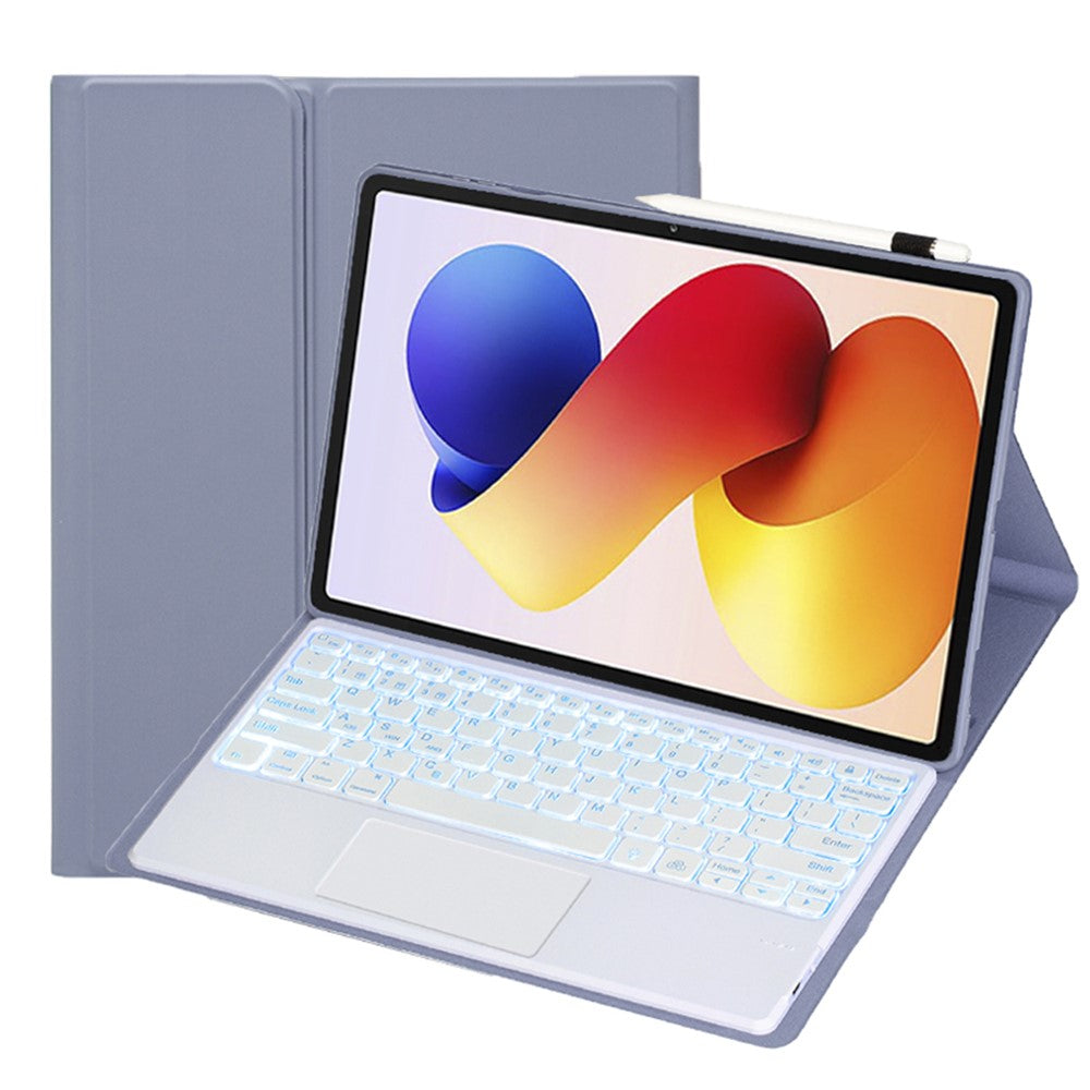 A0N19-AS For Xiaomi Redmi Pad 2 Pro / Poco Pad M1 Detachable Bluetooth-compatible Keyboard Stand Case with Touchpad and Backlit