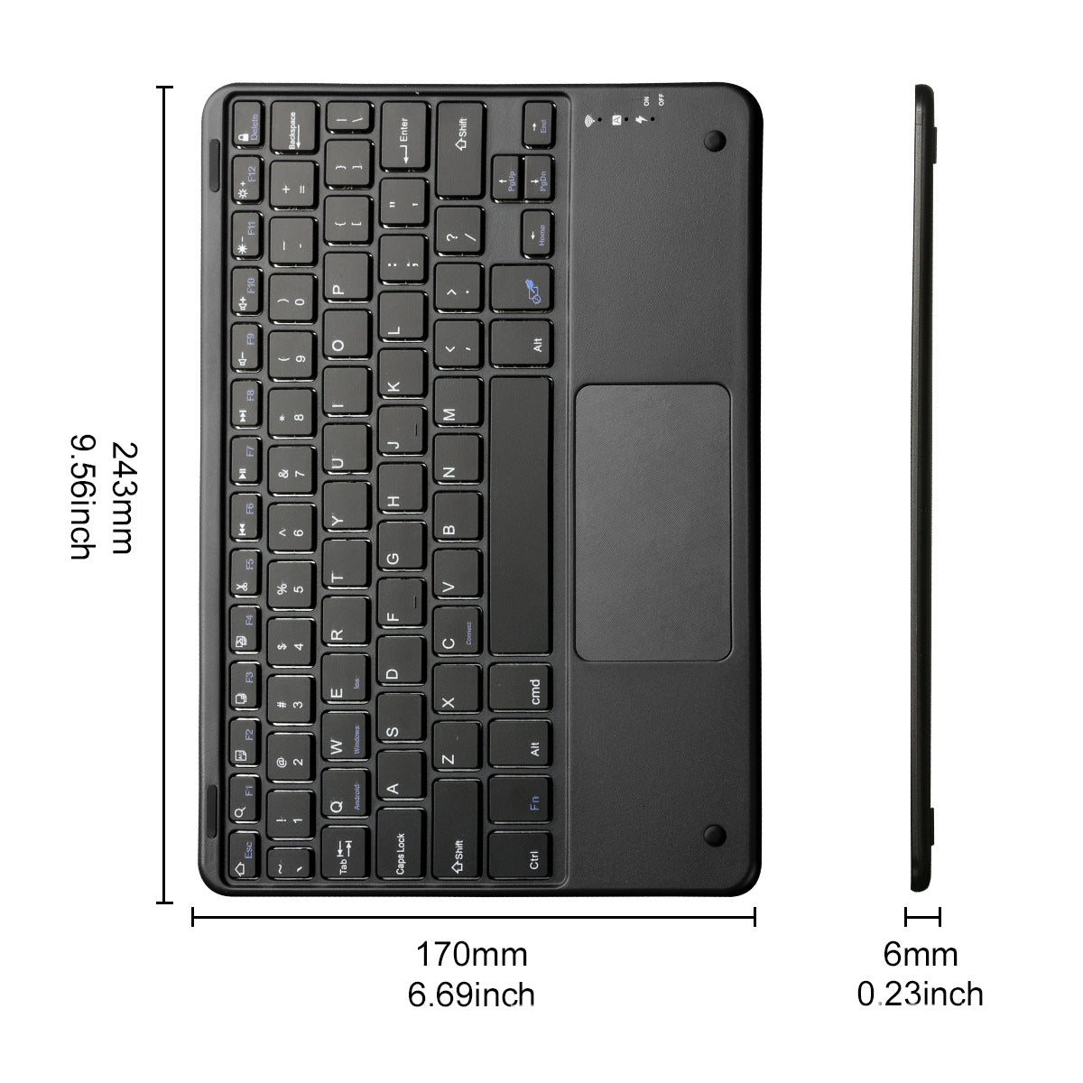 Ultra Thin Wireless Keyboard Magnetic Bluetooth-compatible 5.2 Keyboard with Smart Gesture Control Touchpad