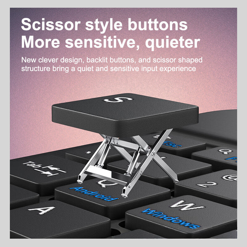 Ultra Thin Wireless Keyboard Magnetic Bluetooth-compatible 5.2 Keyboard with Smart Gesture Control Touchpad