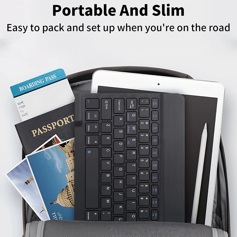 Ultra Thin Bluetooth-compatible Keyboard Quiet Typing Wireless Keyboard for Home Office