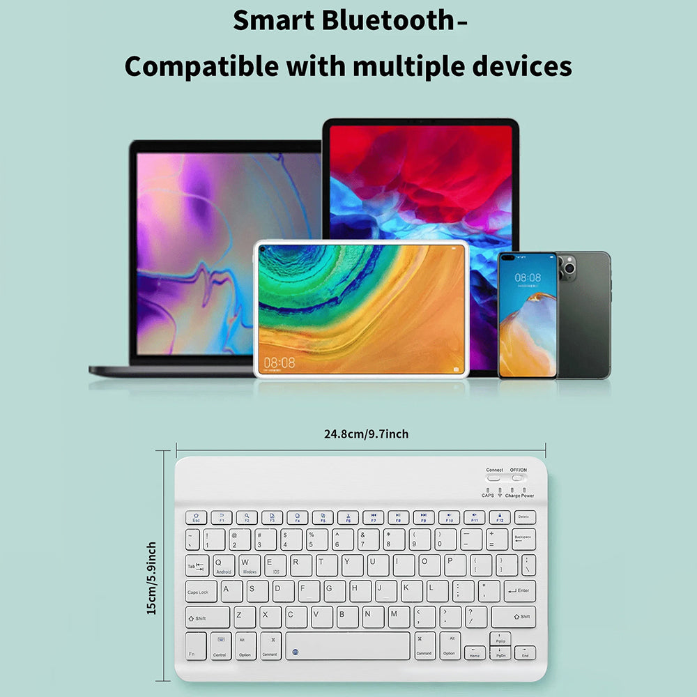 Ultra Thin Bluetooth-compatible Keyboard Quiet Typing Wireless Keyboard for Home Office