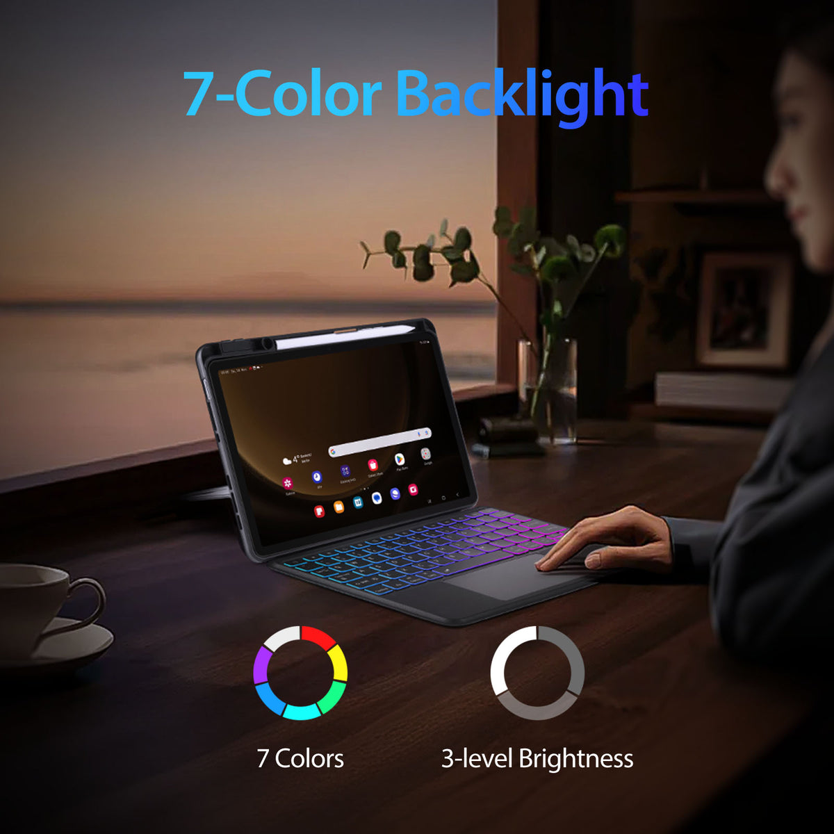 DUX DUCIS For Xiaomi Pad 8 Pro / Pad 8 / Pad 7 Pro / Pad 7  DK Series Bluetooth-Compatible Keyboard (English) with Leather Tablet Case