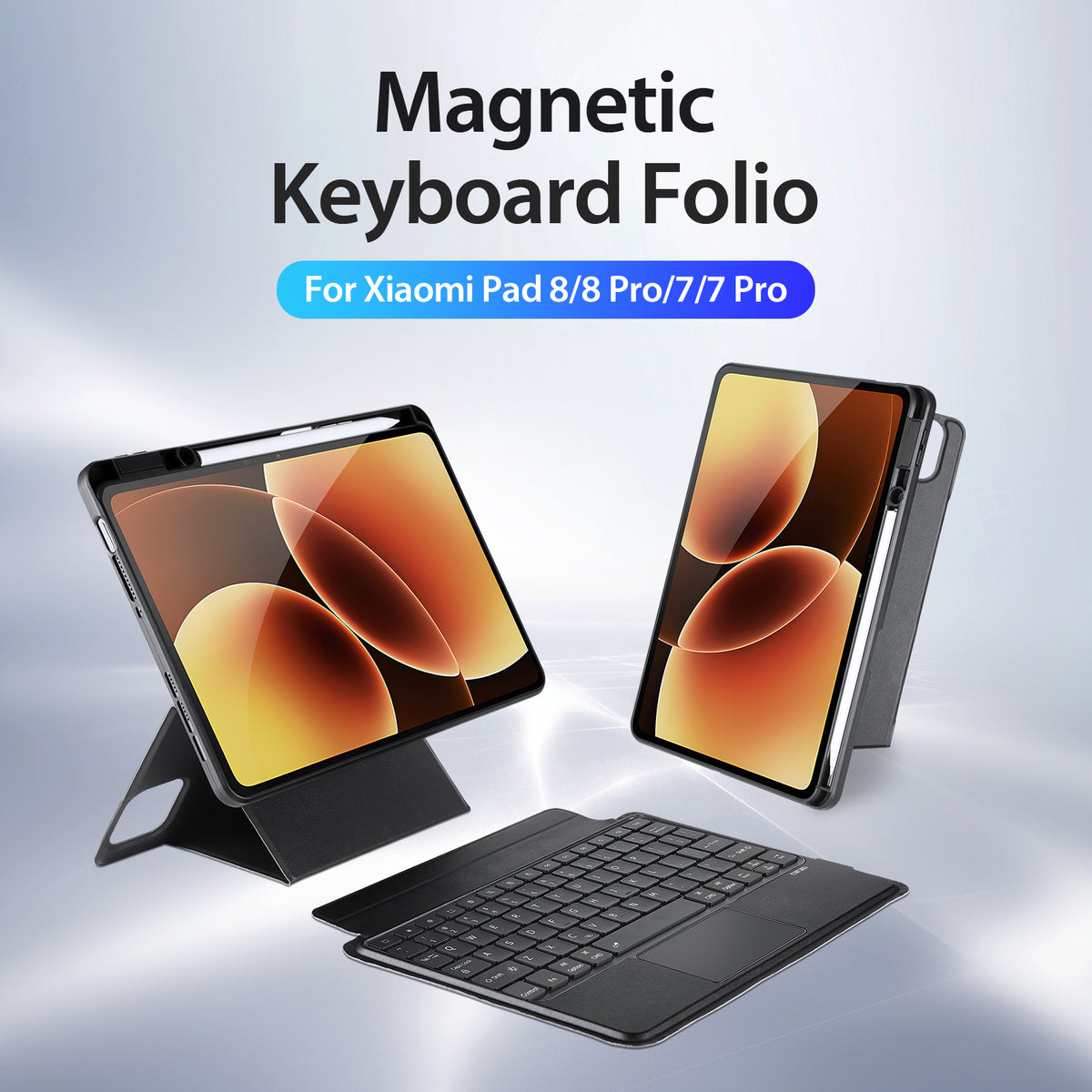 DUX DUCIS For Xiaomi Pad 8 Pro / Pad 8 / Pad 7 Pro / Pad 7  DK Series Bluetooth-Compatible Keyboard (English) with Leather Tablet Case