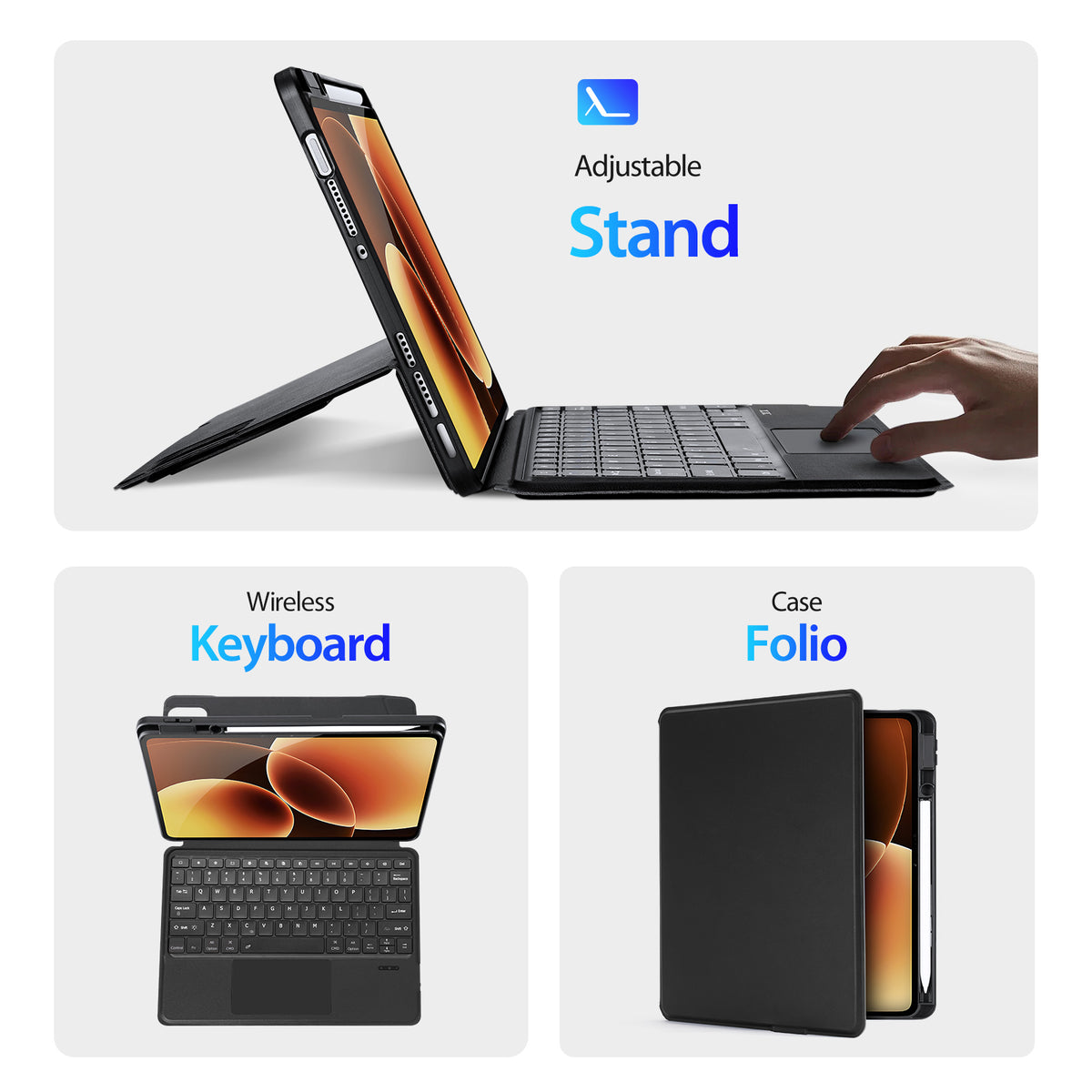 DUX DUCIS For Xiaomi Pad 8 Pro / Pad 8 / Pad 7 Pro / Pad 7  DK Series Bluetooth-Compatible Keyboard (English) with Leather Tablet Case
