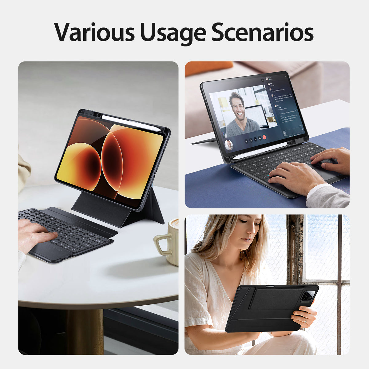 DUX DUCIS For Xiaomi Pad 8 Pro / Pad 8 / Pad 7 Pro / Pad 7  DK Series Bluetooth-Compatible Keyboard (English) with Leather Tablet Case