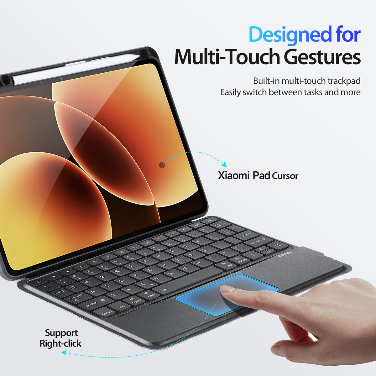 DUX DUCIS For Xiaomi Pad 8 Pro / Pad 8 / Pad 7 Pro / Pad 7  DK Series Bluetooth-Compatible Keyboard (English) with Leather Tablet Case