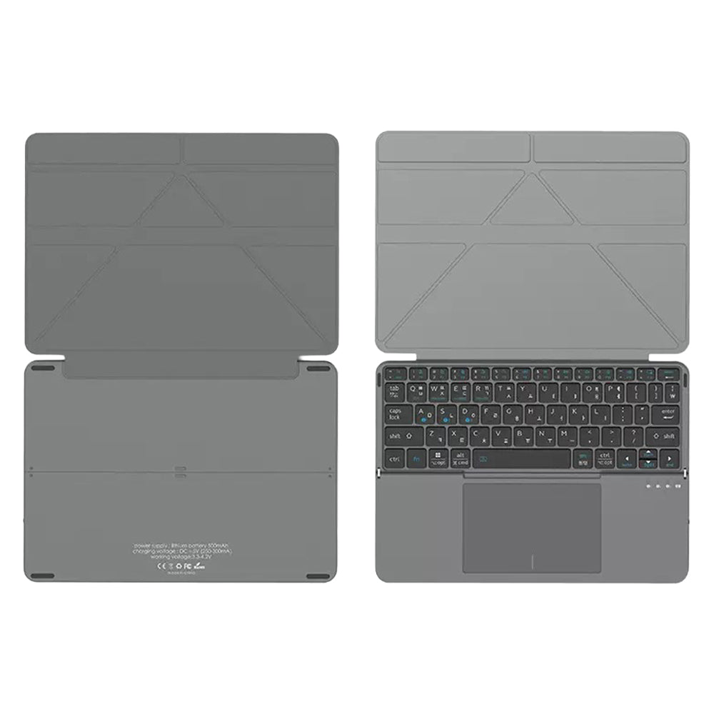 Bluetooth-compatible Keyboard with Touchpad Ultra Thin Wireless Keyboard Foldable Stand Case