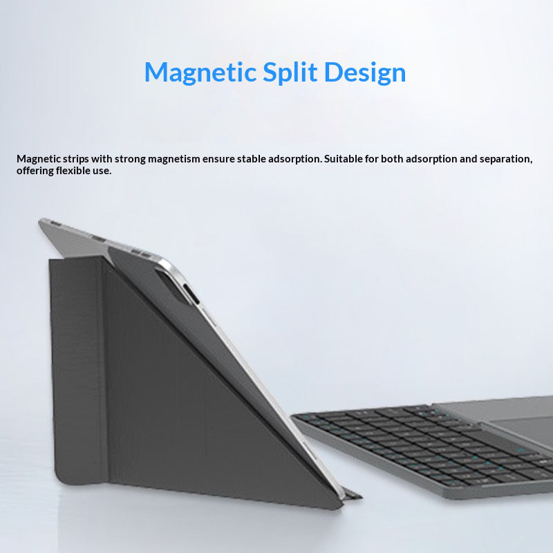 Bluetooth-compatible Keyboard with Touchpad Ultra Thin Wireless Keyboard Foldable Stand Case