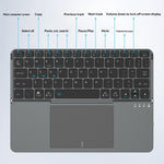 Bluetooth-compatible Keyboard with Touchpad Ultra Thin Wireless Keyboard Foldable Stand Case