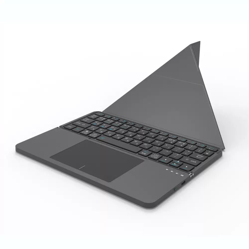 Bluetooth-compatible Keyboard with Touchpad Ultra Thin Wireless Keyboard Foldable Stand Case