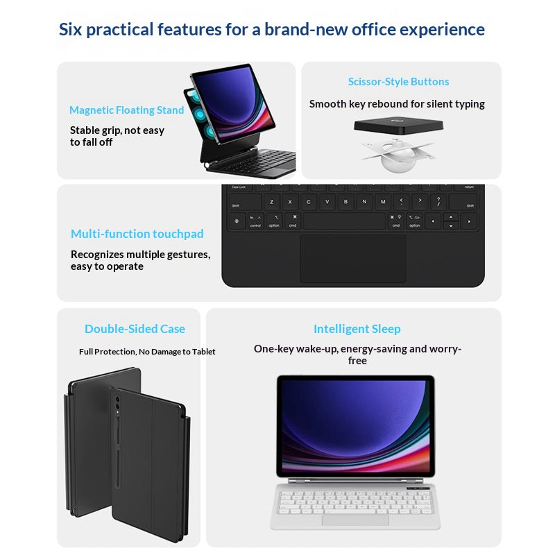 Magnetic Floating Bluetooth-compatible Keyboard for Samsung Galaxy Tab S11/S10 FE/S9/S8/S7 Keyboard Case