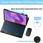 Bluetooth-kompatibelt tastatur til Lenovo Idea Tab / M11 / K11 (TB336FU / TB330FU) aftageligt tastaturcover med mus