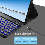 Bluetooth-kompatibelt tastatur til Lenovo Idea Tab / M11 / K11 (TB336FU / TB330FU) aftageligt tastaturcover med mus