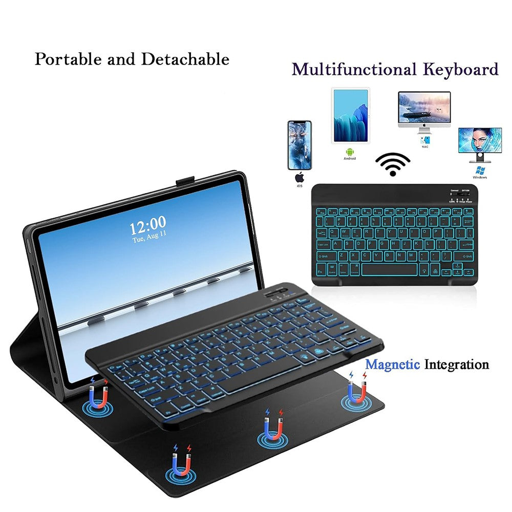 Bluetooth-kompatibelt tastatur til Lenovo Idea Tab / M11 / K11 (TB336FU / TB330FU) aftageligt tastaturcover med mus