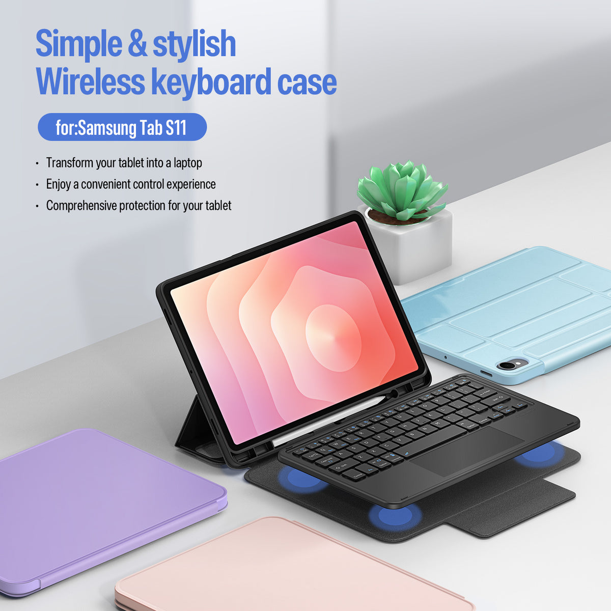 Dux Ducis for Samsung Galaxy Tab S11 DUX DUCIS YK Series Wireless Keyboard Case Detachable Trackpad Bluetooth-compatible Keyboard Cover