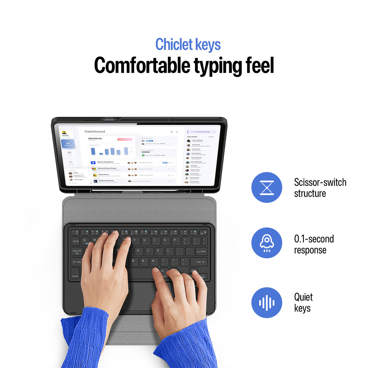 Dux Ducis for Samsung Galaxy Tab S11 DUX DUCIS YK Series Wireless Keyboard Case Detachable Trackpad Bluetooth-compatible Keyboard Cover