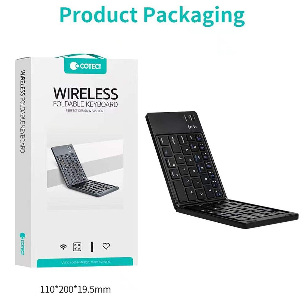 COTECI 64017 Wireless Foldable Bluetooth-compatible Keyboard Portable Keypad Keyboard for Android iOS Windows